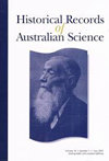 Historical Records of Australian Science雜志封面